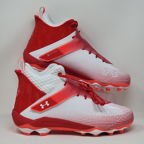 Under Armour UA Highlight Hammer MC Mid Football Cleats 3025085-100 Mens Size 12 - Picture 1 of 10